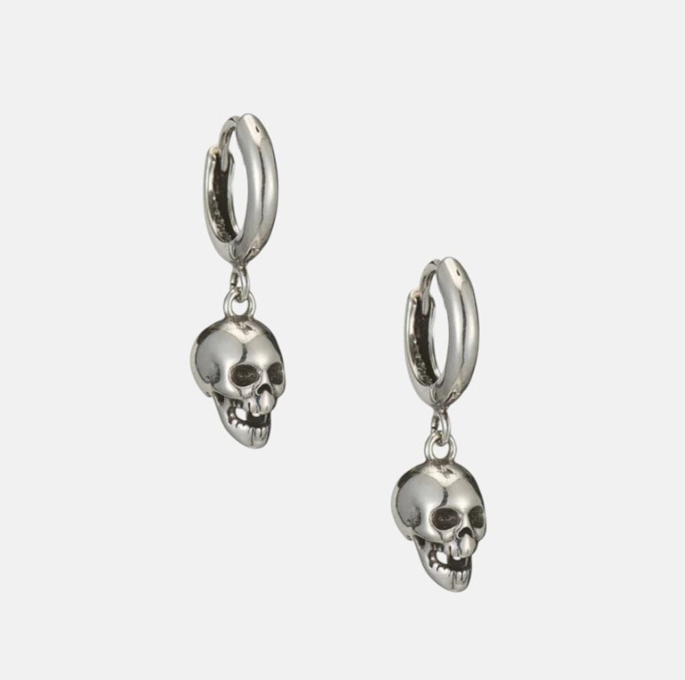 Small Skull Hoop Earring